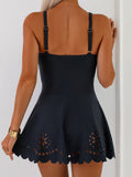 Women’s Cutout One Piece Swim Dress with V Neck