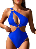 Women’s One Shoulder Cutout One Piece Swimsuit