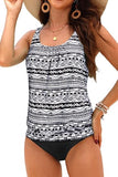 Women's Blouson Tankini Set  Loose Fit Modest Swimsuit  Two-Piece Beachwear