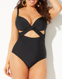 FULLFITALL - Aztec Cut Out Underwire One Piece Swimsuit