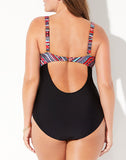 FULLFITALL - Black Cut Out Underwire One Piece Swimsuit