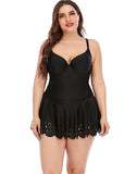 Black Sweetheart Neck Underwired Cutout One-Piece Swimsuit