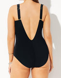 FULLFITALL - Geometric Patterns Back Cut Out Underwire One Piece Swimsuit