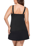 FULLFITALL - Black Flared Tankini  With A-Line Swim Skirt