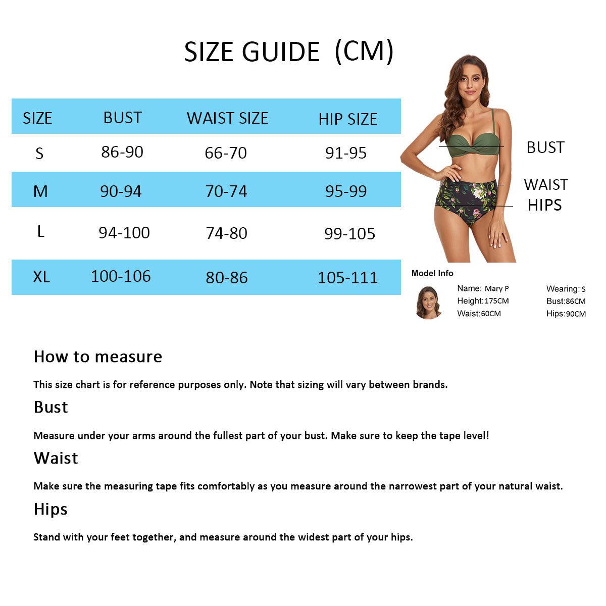 Three-Piece Printed Swimsuit Standard Size Bikini