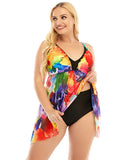 Multicolored tulle Plus Size Swimdress