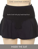FULLFITALL - Red Loop Strap Blouson Tankini With A-Line Swim Skirt