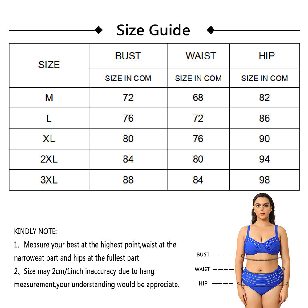 Push Up Solid Color Simple High Waist Plus Size Bikini